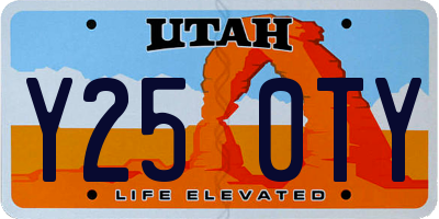UT license plate Y250TY