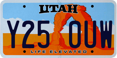 UT license plate Y250UW