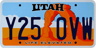 UT license plate Y250VW