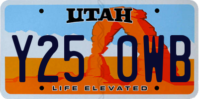 UT license plate Y250WB