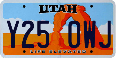 UT license plate Y250WJ
