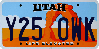 UT license plate Y250WK
