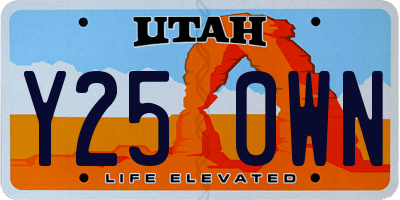 UT license plate Y250WN