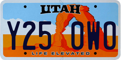 UT license plate Y250WO