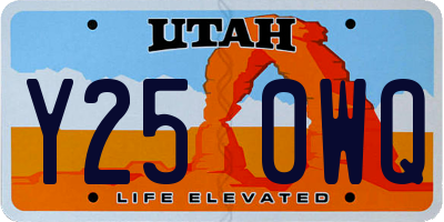 UT license plate Y250WQ