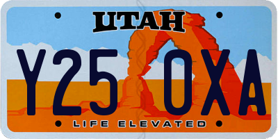 UT license plate Y250XA