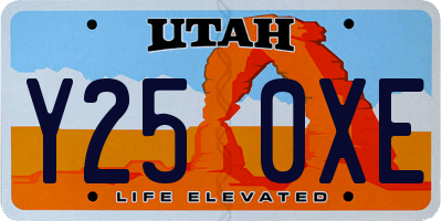 UT license plate Y250XE
