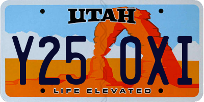 UT license plate Y250XI