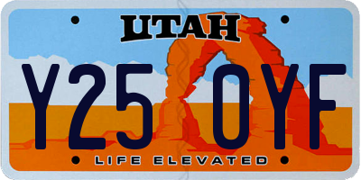UT license plate Y250YF