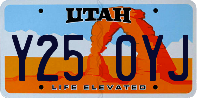 UT license plate Y250YJ