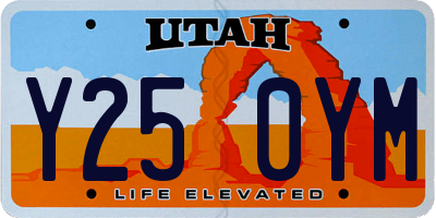 UT license plate Y250YM