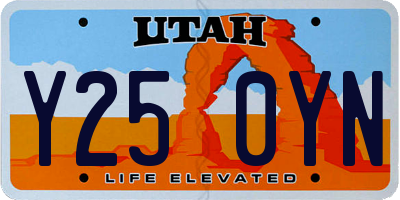 UT license plate Y250YN