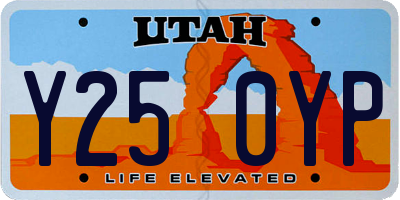 UT license plate Y250YP