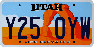 UT license plate Y250YW