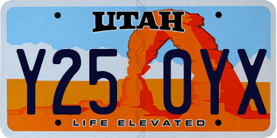 UT license plate Y250YX
