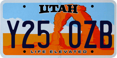 UT license plate Y250ZB