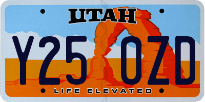 UT license plate Y250ZD