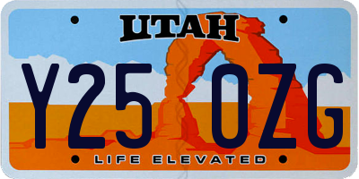 UT license plate Y250ZG