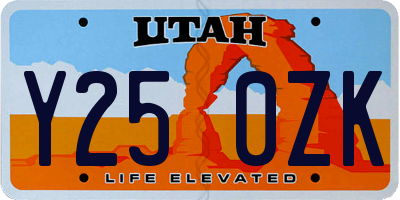 UT license plate Y250ZK