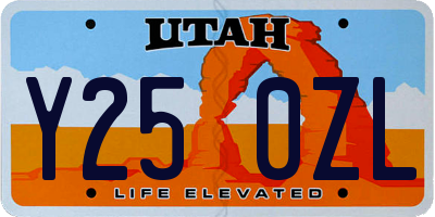 UT license plate Y250ZL