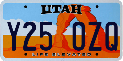 UT license plate Y250ZQ