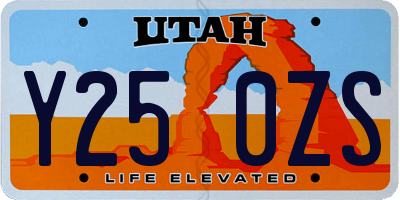 UT license plate Y250ZS