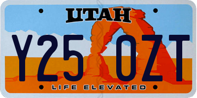 UT license plate Y250ZT