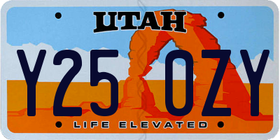 UT license plate Y250ZY