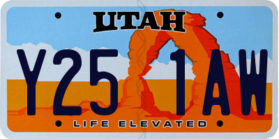 UT license plate Y251AW