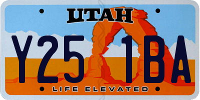 UT license plate Y251BA