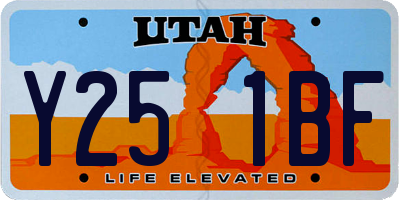 UT license plate Y251BF