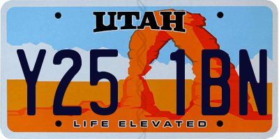UT license plate Y251BN