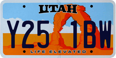 UT license plate Y251BW