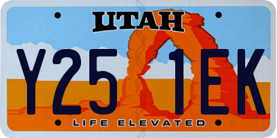 UT license plate Y251EK