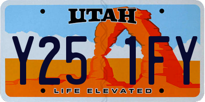 UT license plate Y251FY