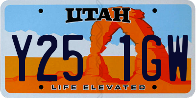 UT license plate Y251GW