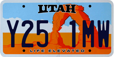 UT license plate Y251MW