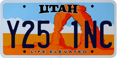 UT license plate Y251NC