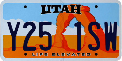 UT license plate Y251SW