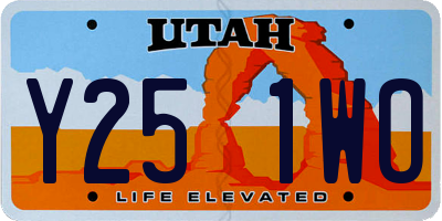 UT license plate Y251WO