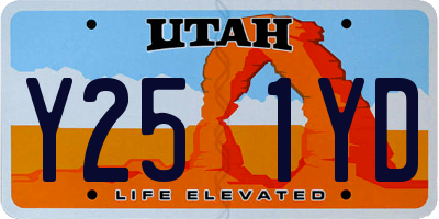 UT license plate Y251YD