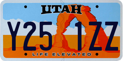 UT license plate Y251ZZ