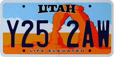 UT license plate Y252AW