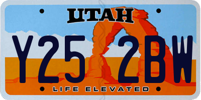 UT license plate Y252BW