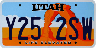 UT license plate Y252SW