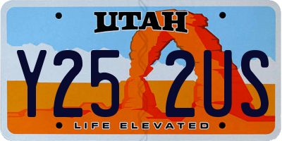 UT license plate Y252US