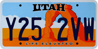 UT license plate Y252VW