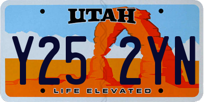 UT license plate Y252YN