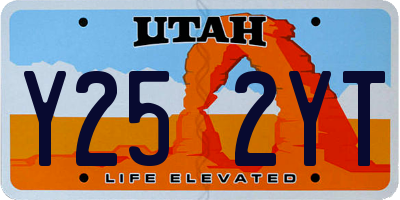 UT license plate Y252YT