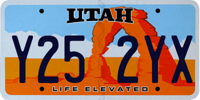 UT license plate Y252YX